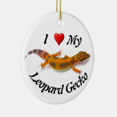 Ik hou van mijn luipaard Gecko Lizard Keramisch Ornament (Rechts)