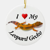 Ik hou van mijn luipaard Gecko Lizard Keramisch Ornament (Voorkant)
