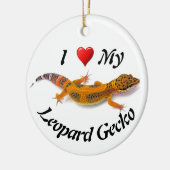 Ik hou van mijn luipaard Gecko Lizard Keramisch Ornament (Links)
