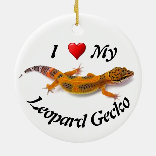 Ik hou van mijn luipaard Gecko Lizard Keramisch Ornament (Achterkant)