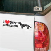 Ik hou van mijn Lurcher Bumpersticker (Op Truck)