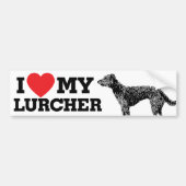 Ik hou van mijn Lurcher Bumpersticker (Voorkant)