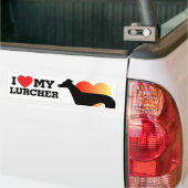 Ik hou van mijn Lurcher Bumpersticker (Op Truck)