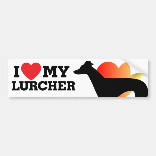 Ik hou van mijn Lurcher Bumpersticker (Voorkant)