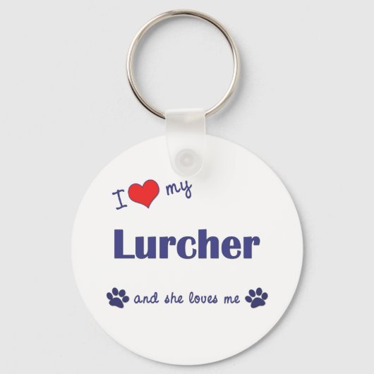 Ik hou van mijn luzerne (Vrouw Dog) Sleutelhanger (Voorkant)