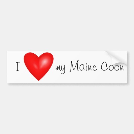 Ik hou van mijn Maine Coon bumper sticker (Voorkant)