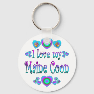 Ik hou van mijn Maine Coon Cat Sleutelhanger