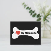 Ik hou van mijn malamute - hondenbot briefkaart (Staand voorkant)