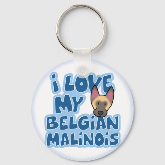 Ik hou van mijn Malinois Sleutelhanger (Voorkant)