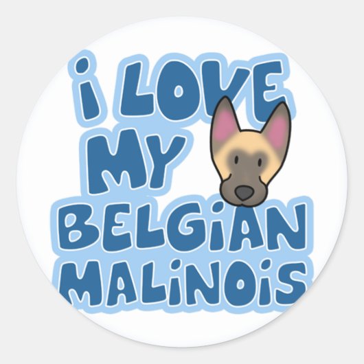 Ik hou van mijn Malinoisstickers Ronde Sticker (Voorkant)