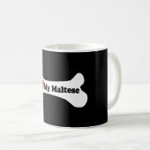 Ik hou van mijn Maltees - Dog Bone Koffiemok (Voorkant rechts)
