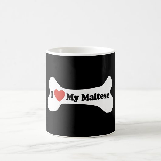 Ik hou van mijn Maltees - Dog Bone Koffiemok (Center)