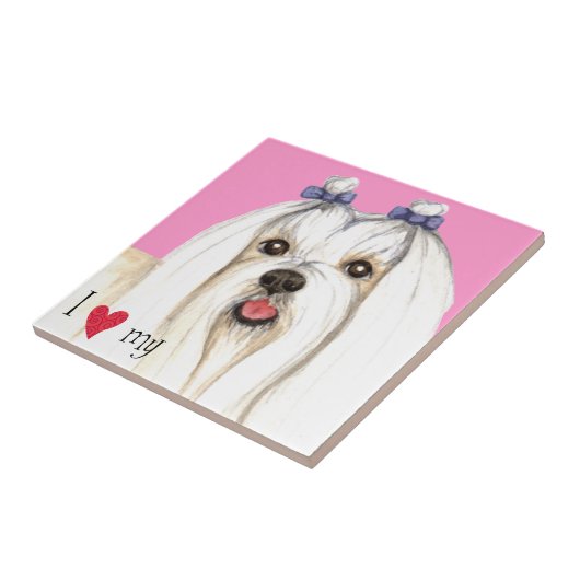 Ik hou van mijn Maltees Tegeltje (Zijkant)