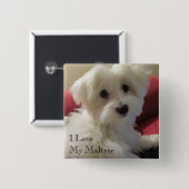 Ik hou van mijn Maltese Button (Voorkant /achterkant)