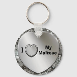 Ik hou van mijn Maltese hoofdketen Sleutelhanger