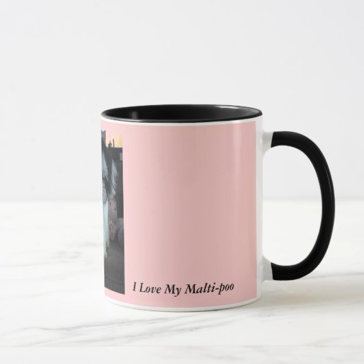 Ik hou van mijn Malti-poo, roze Mok (Rechts)