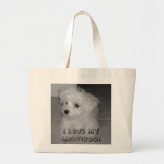 Ik hou van mijn Maltipoo! canvas tas