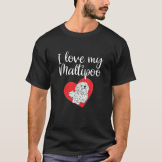 Ik hou van mijn Maltipoo Funny Maltese Hondenliefh T-shirt