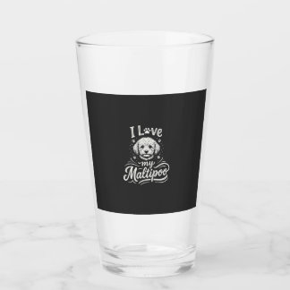 Ik hou van mijn Maltipoo-hondliefhebber Glas