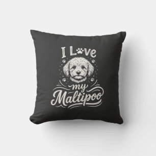 Ik hou van mijn Maltipoo-hondliefhebber Kussen
