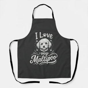 Ik hou van mijn Maltipoo-hondliefhebber Schort