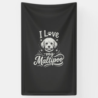 Ik hou van mijn Maltipoo-hondliefhebber Spandoek