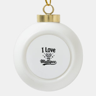Ik hou van mijn Maltipoo vintage graveerhondontwer Keramische Bal Ornament
