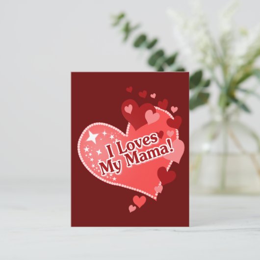 Ik hou van mijn mama! briefkaart (Staand voorkant)