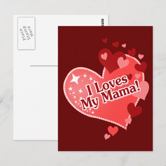 Ik hou van mijn mama! briefkaart (Voorkant / Achterkant)