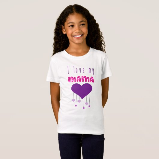Ik hou van mijn mama Bright Hearts Matching Mama M T-shirt (Voorkant volledig)
