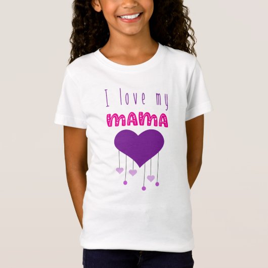 Ik hou van mijn mama Bright Hearts Matching Mama M T-shirt (Voorkant)