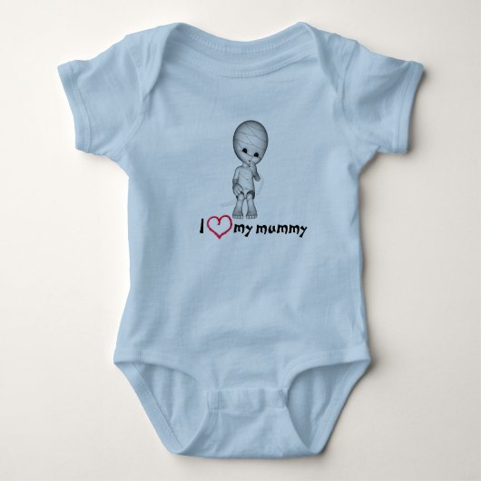 "Ik hou van mijn mama" Cute Blue Baby Bodysuit (Voorkant)