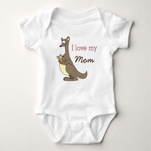 Ik hou van mijn mama Cute Kangaroos Baby Clothes Romper (Voorkant)
