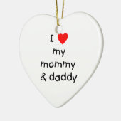 Ik hou van mijn mama en papa keramisch ornament (Links)