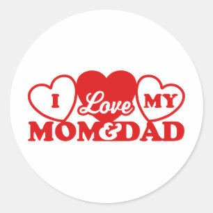 Ik hou van mijn mama en papa ronde sticker