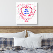 Ik hou van mijn mama! Foto Red Hearts Canvas Afdruk (Insitu (Slaapkamer))