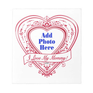 Ik hou van mijn mama! Foto Red Hearts Notitieblok