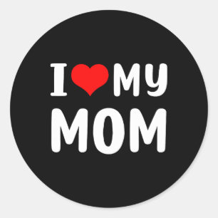 Ik hou van mijn mama grappige Moederdag cadeaus vo Ronde Sticker