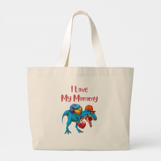 Ik hou van mijn mama grote tote bag (Achterkant)