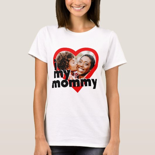 Ik hou van mijn mama Happy Moederdag Heart T-shirt (Voorkant)