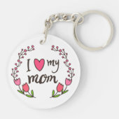 Ik hou van mijn mama Happy Moederdag Sleutelhanger (Achterkant)