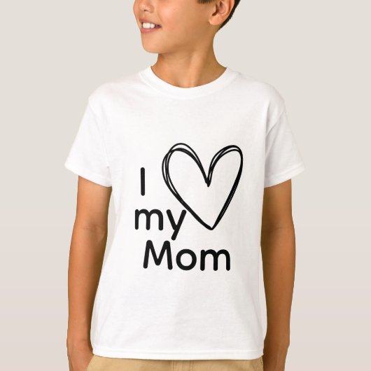 Ik hou van mijn mama hart t-shirt (Voorkant)