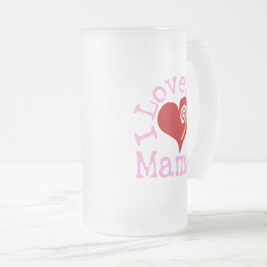 Ik hou van mijn mama matglas bierpul (Voorkant rechts)