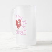 Ik hou van mijn mama matglas bierpul (Voorkant links)