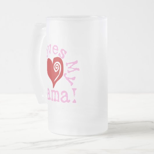 Ik hou van mijn mama matglas bierpul (Voorkant links)