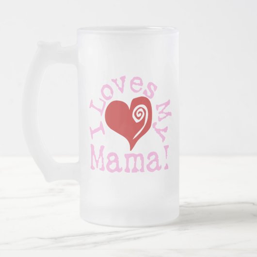 Ik hou van mijn mama matglas bierpul (Links)