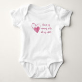 Ik hou van mijn mama met al mijn hart - Roze Romper (Voorkant)