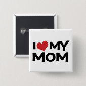 Ik hou van mijn mama Moederdag-knop Vierkante Button 5,1 Cm (Voorkant /achterkant)