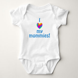 Ik hou van mijn mama regenbooghartpak Baby. Romper