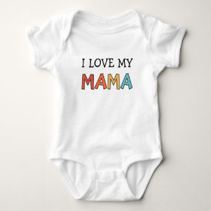 Ik hou van mijn mama retro schattig romper